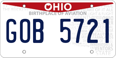 OH license plate GOB5721