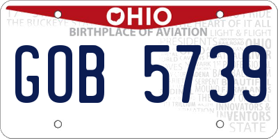 OH license plate GOB5739