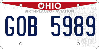 OH license plate GOB5989