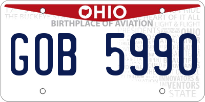 OH license plate GOB5990