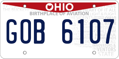 OH license plate GOB6107