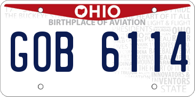 OH license plate GOB6114