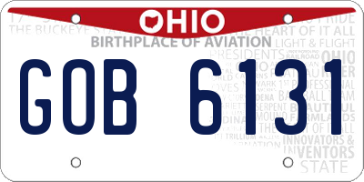 OH license plate GOB6131