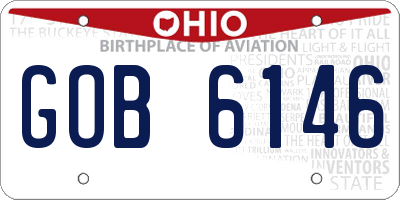 OH license plate GOB6146