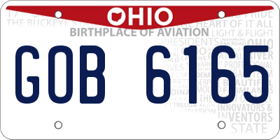 OH license plate GOB6165