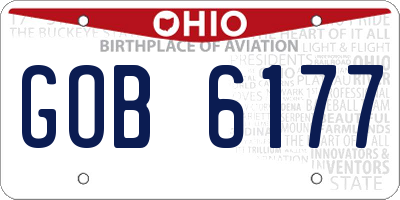 OH license plate GOB6177