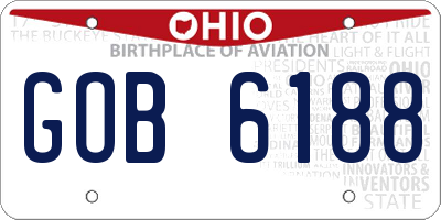 OH license plate GOB6188