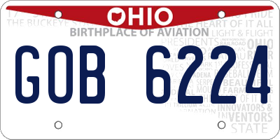 OH license plate GOB6224