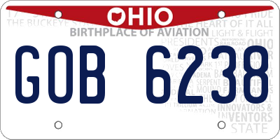 OH license plate GOB6238