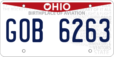 OH license plate GOB6263
