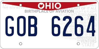 OH license plate GOB6264