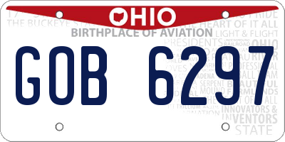 OH license plate GOB6297