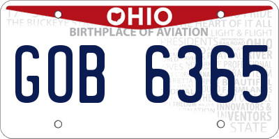 OH license plate GOB6365
