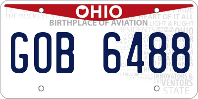 OH license plate GOB6488