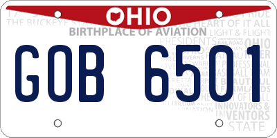 OH license plate GOB6501
