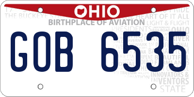 OH license plate GOB6535
