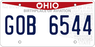 OH license plate GOB6544