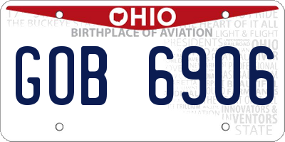 OH license plate GOB6906