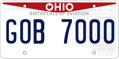 OH license plate GOB7000