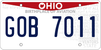 OH license plate GOB7011