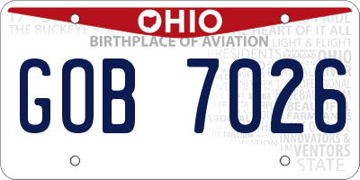OH license plate GOB7026