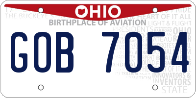 OH license plate GOB7054