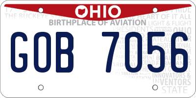 OH license plate GOB7056