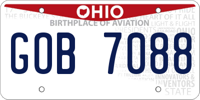 OH license plate GOB7088