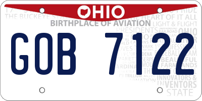 OH license plate GOB7122