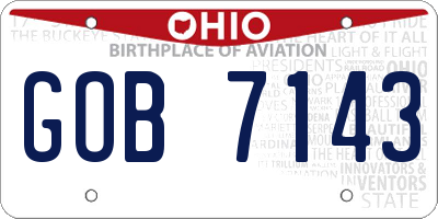 OH license plate GOB7143
