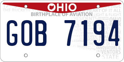 OH license plate GOB7194
