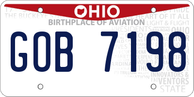 OH license plate GOB7198
