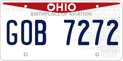 OH license plate GOB7272