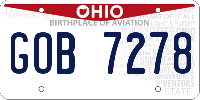 OH license plate GOB7278
