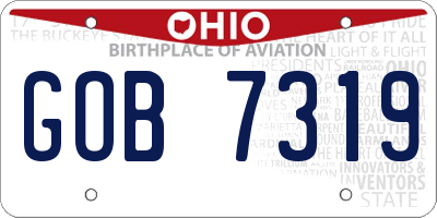 OH license plate GOB7319