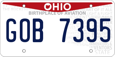 OH license plate GOB7395