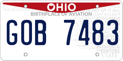 OH license plate GOB7483