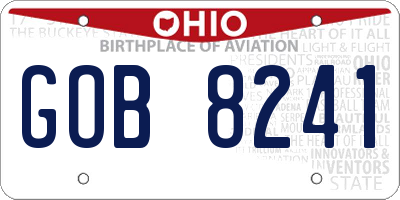 OH license plate GOB8241