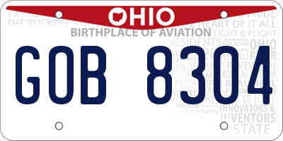 OH license plate GOB8304