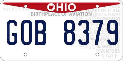 OH license plate GOB8379