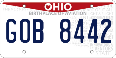 OH license plate GOB8442