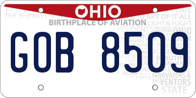 OH license plate GOB8509