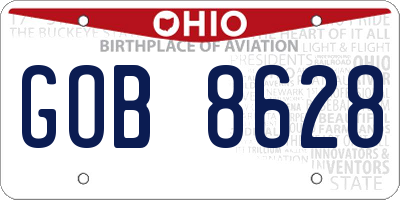 OH license plate GOB8628