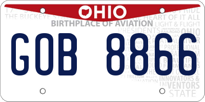OH license plate GOB8866