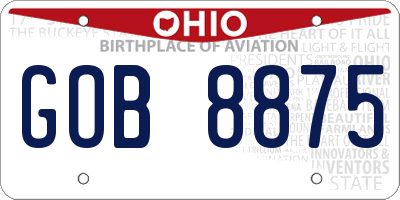OH license plate GOB8875