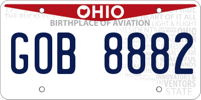 OH license plate GOB8882