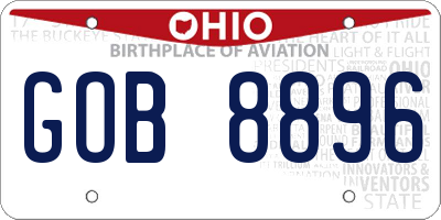 OH license plate GOB8896