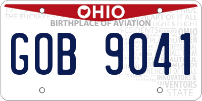 OH license plate GOB9041