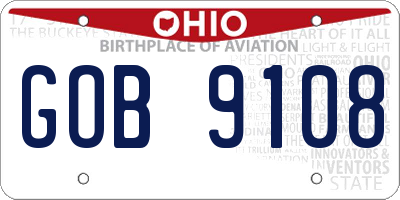 OH license plate GOB9108