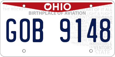 OH license plate GOB9148